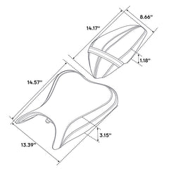 C.C. RIDER Ninja 400 Z400 Front And Rear Black Seat Fit For Kawasaki, 2018-2024