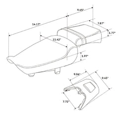C.C. RIDER Sportster Seat 2 Piece Seat Driver And Passegner Seat Orange Lattice Stitching Fit For Harley Sportster S RH1250S 2021-Later