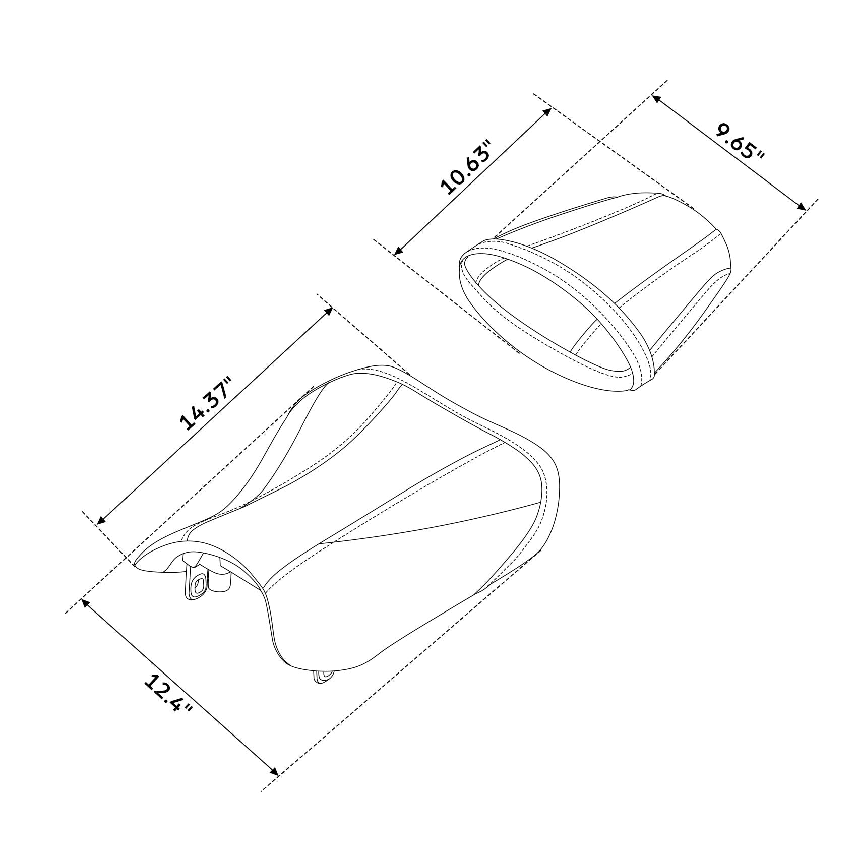 C.C. RIDER GSX-R750 GSX-R600 Front And Rear Seat For SUZUKI GSXR750 GSXR600 Black Carbon Fiber, 2011-2025