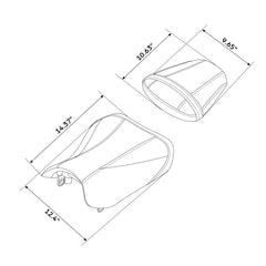 C.C. RIDER GSX-R750 GSX-R600 Front And Rear Seat For SUZUKI GSXR750 GSXR600 Black Carbon Fiber, 2011-2025