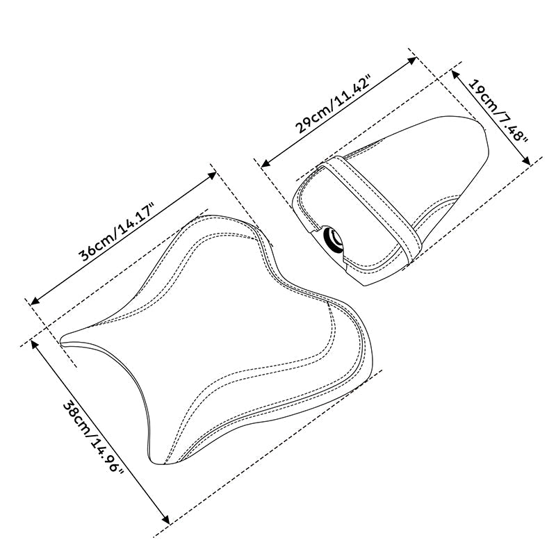 C.C. RIDER YZF R1 Front And Rear Seat For YAMAHA YZFR1 Black Orange, 2015-2024