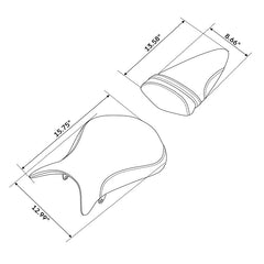 C.C. RIDER Ninja ZX6R Front And Rear Seat For Kawasaki Black Diamond Stitch, 2007-2008