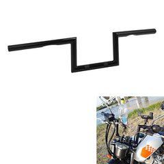 Jammer 1" Wide Z-Bar 6" Rise 60's Handlebar Gloss Black With Dimpled Fits For Harley 1" Clamp