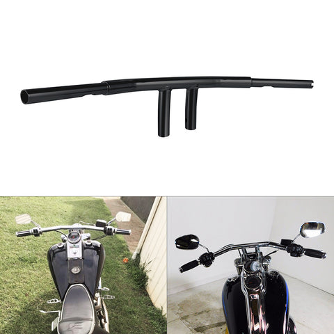 Custom Chrome 6" Rise 1 1/4" T-Bar Handlebars Bar Matte Black Fits For Harley Softail Chopper Custom Black