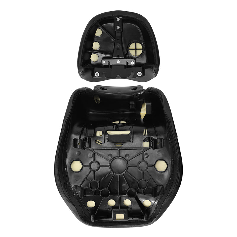 C.C. RIDER Touring Seat Two Piece 2 Up Seat Driver Solo Seat Passenger Seat Alcantara Leather For CVO Street Glide CVO Road Glide, 2023-2025