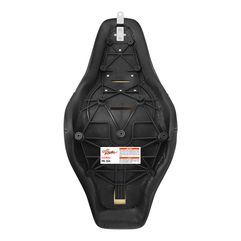 C.C. RIDER Softail Seat Low Rider S Low Rider ST Driver Passenger Seat Black And Gray Fit For Low Rider Sport Glide FXLR FXLRS FXLRST 2018-2025