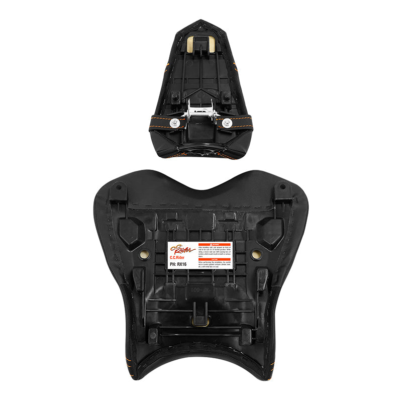C.C. RIDER YZF R1 Front And Rear Seat For YAMAHA YZFR1 Black Orange, 2015-2024