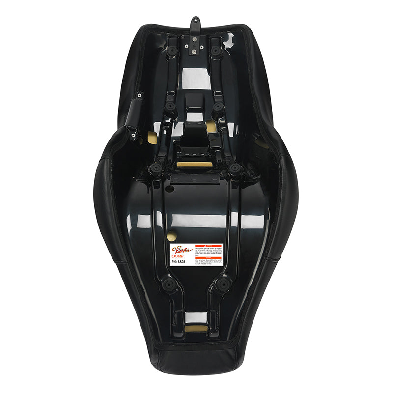 C.C. Rider BMW R18B R18 Transcontinental One Piece Seat Rider Passenger Seat Pillion Cushion Black White Lattice Stitching, 2020-2024