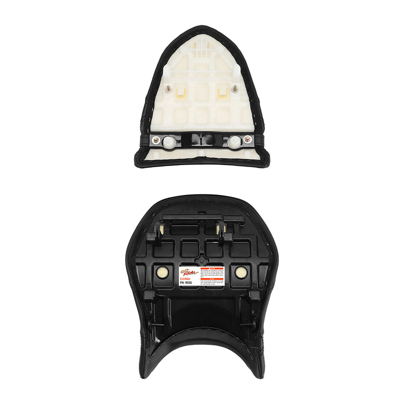 C.C. RIDER Ninja ZX6R, ZX636, ZX6RR, ZX600 Front And Rear Seat For Kawasaki Black Diamond Stitch, 2005-2006