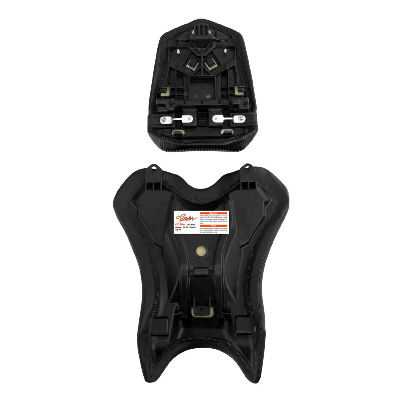 C.C. RIDER YZF R1 Front And Rear Seat For YAMAHA YZFR1 Black Carbon Fiber, 2004-2006