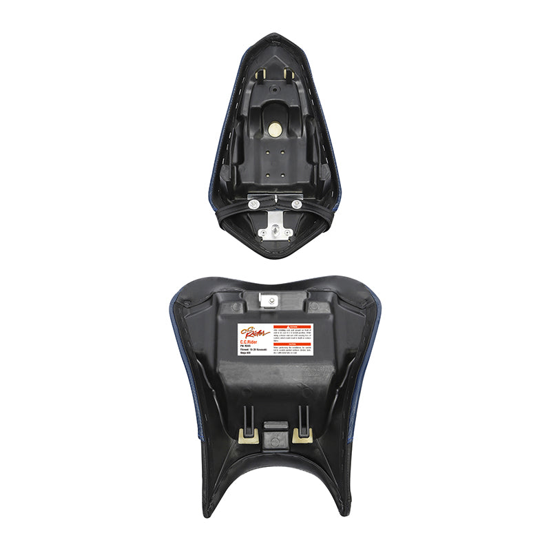 C.C. RIDER Ninja 400 Z400 Front And Rear Seat For Kawasaki Ninja400 Black Green, 2018-2024