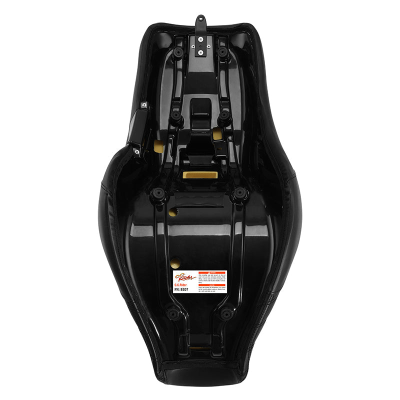 C.C. Rider BMW R18B R18 Transcontinental One Piece Seat Rider Passenger Low Profile Seat Pillion Cushion Black Lattice, 2020-2024