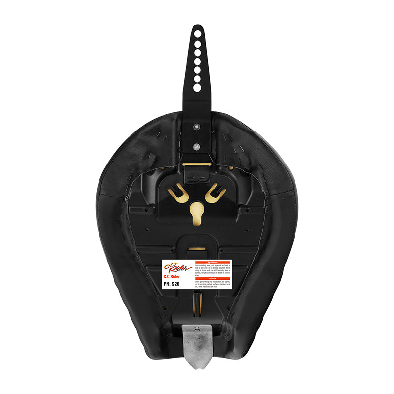 C.C.RIDER Sportster Seat Front Solo Seat Driver Rider Cushion Black Microfiber Leather, 2010-2023 XL models