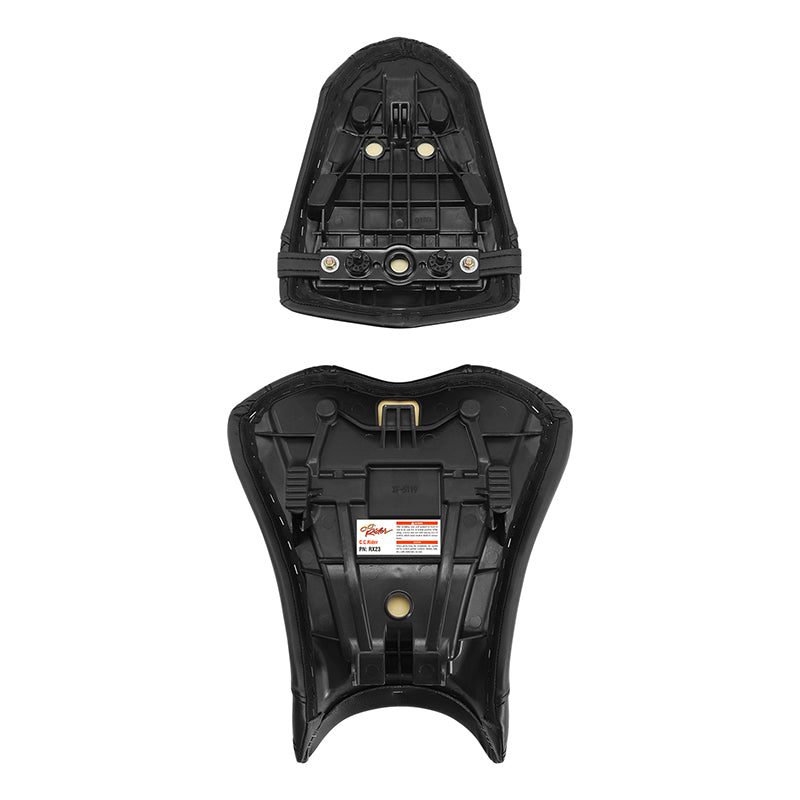 C.C. RIDER Ninja ZX6R ZX636 Front And Rear Seat For Kawasaki Black Lattice Stitch, 2009-2018