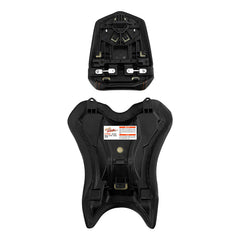 C.C. RIDER YZF R1 Front And Rear Seat Black Blue Alcantara Leather For YAMAHA YZFR1, 2004-2006