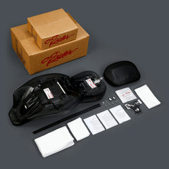 C.C. RIDER Touring Seat + Passenger Backrest Pad Bundle Black White For Harley Touring Road Glide Street Glide Road King, 2009-2023
