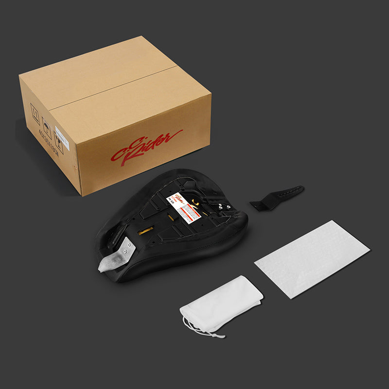 C.C.RIDER Sportster Seat Front Solo Seat Driver Rider Cushion Red Diamond Stitching, 2010-2023 XL models