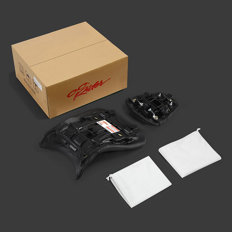 C.C. RIDER YZF R1 Front And Rear Seat For YAMAHA YZFR1 Black Carbon Fiber Stitching, 2009-2014