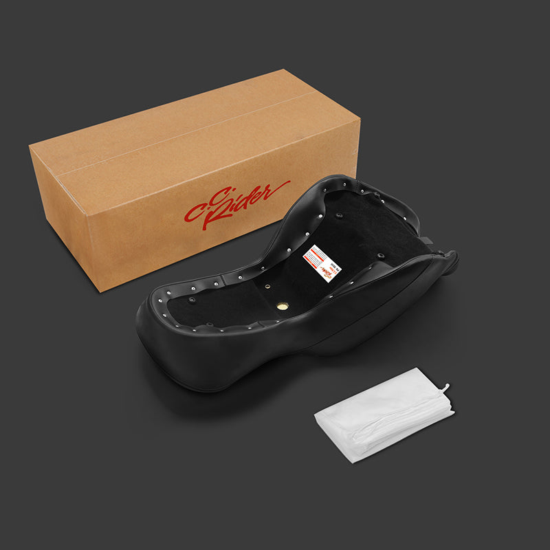 C.C. RIDER VN900 Vulcan Classic One Piece Seat Standard Driver Passenger Seat Grey Stripe For Kawasaki Vulcan Classic, 2006-2025