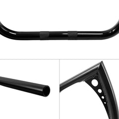 Custom Chrome 1"Handlebar 14" Rise Ape Hanger Bar Chrome Gloss Black Fits For 82-13 Harley Touring FLH/FLHT Black