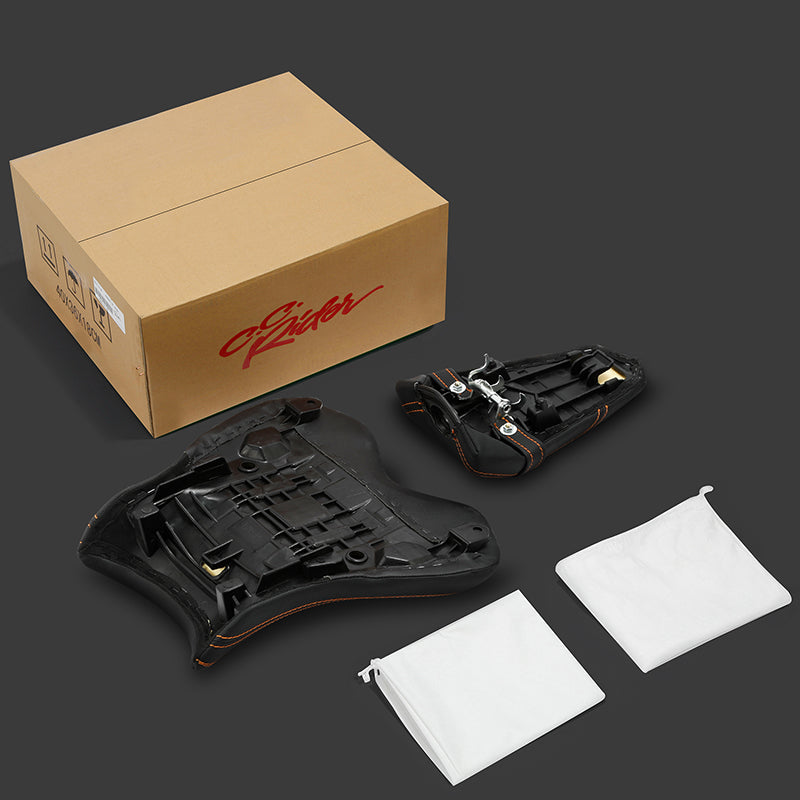 C.C. RIDER YZF R1 Front And Rear Seat For YAMAHA YZFR1 Black Orange, 2015-2024