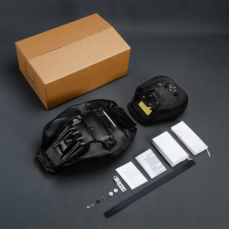 C.C. RIDER Touring Seat Two Piece 2 Up Seat Low Profile Driver Passenger Seat Bulllet For Road Glide Street Glide Road King, 2009-2023