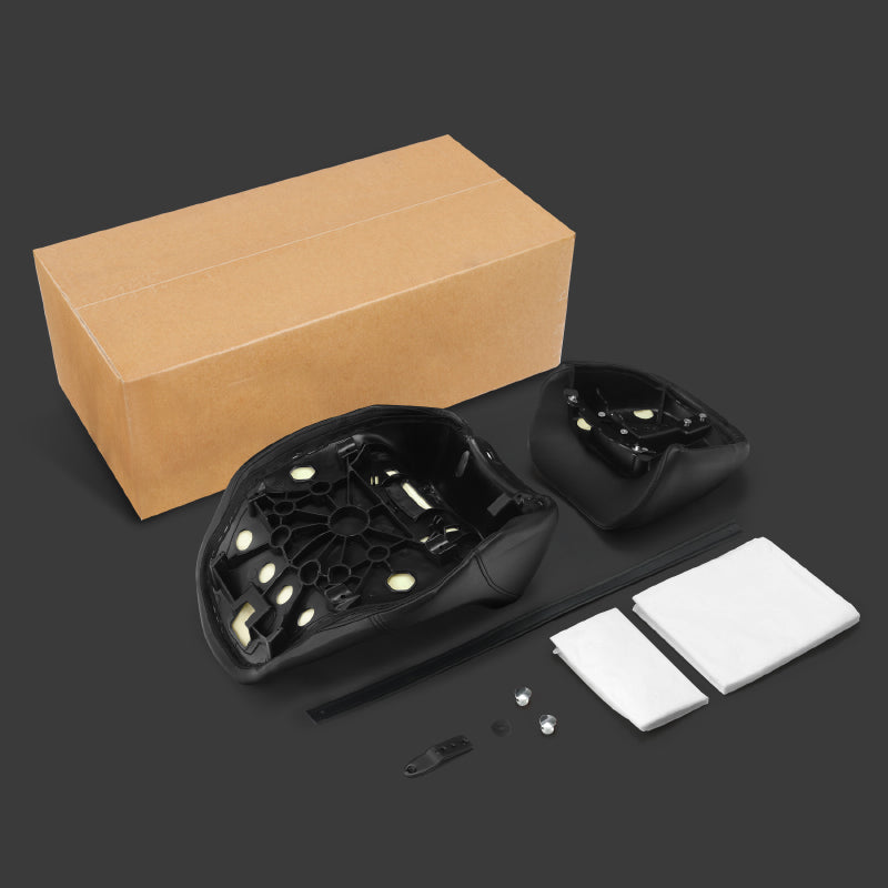 C.C. RIDER Touring Seat Two Piece 2 Up Seat Driver Solo Seat Passenger Seat Alcantara Leather For CVO Street Glide CVO Road Glide, 2023-2025