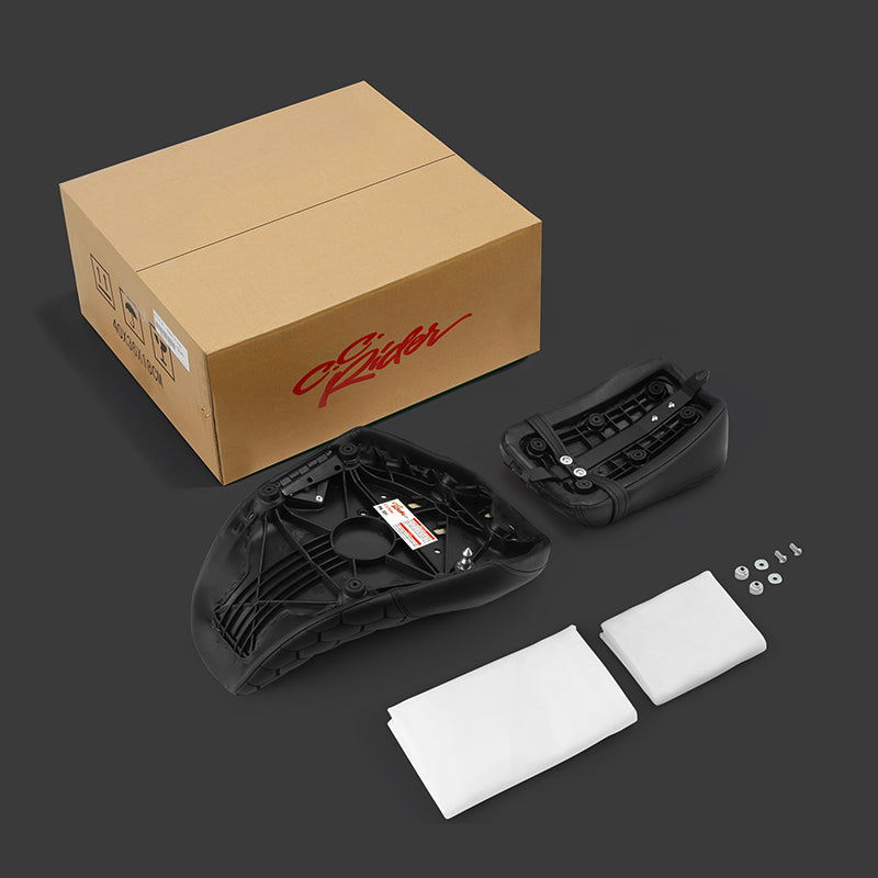 C.C. RIDER Sportster Seat 2 Piece Reach Seat Driver And Passegner Seat Black Carbon Fiber Pattern Fit For Harley Nightster RH975 2022-Later
