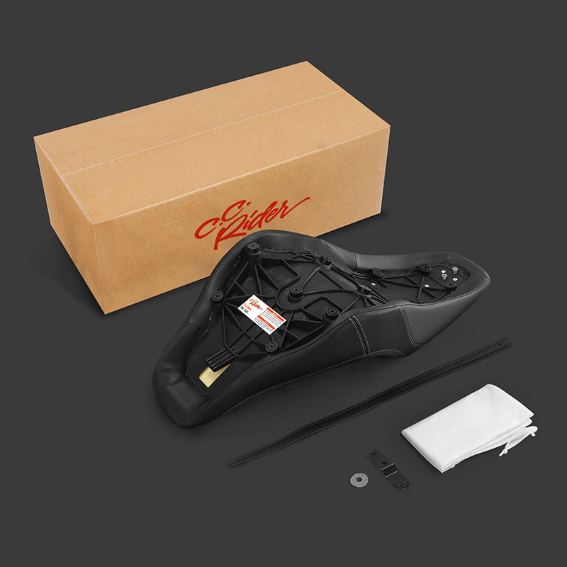 C.C. RIDER Softail Seat Low Rider S Low Rider ST Driver Passenger Seat Black And Gray Fit For Low Rider Sport Glide FXLR FXLRS FXLRST 2018-2025