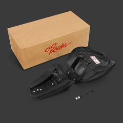 C.C. RIDER Softail Seat Two Piece 2 Up Seat Low Profile Driver Solo Seat Passenger Seat Black Lattice For Harley Fat Boy Cross Bones Softail, 2006-2017
