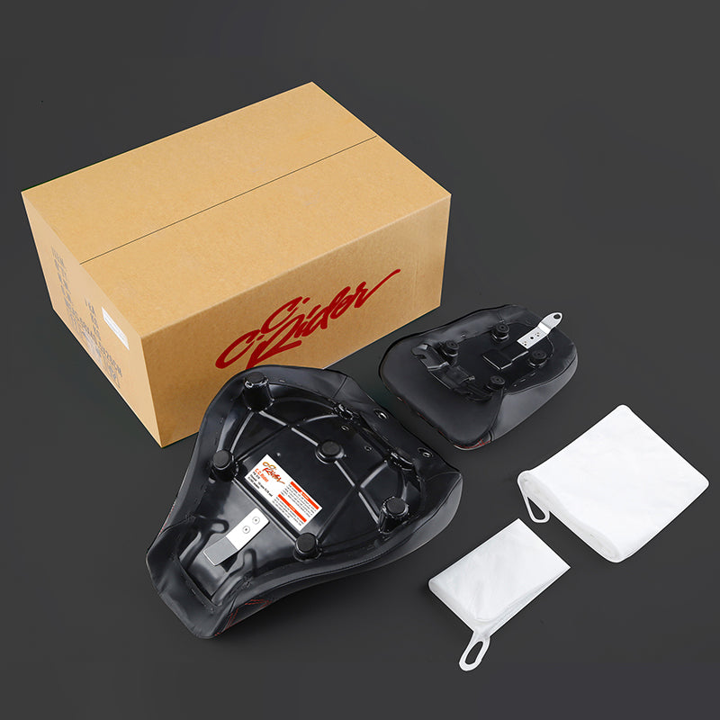 C.C.RIDER Softail Passenger And Driver Seat Lattice Stitching Two Piece Seat  For Harley Fatboy 114 FLFB FLFBS, 2018-2025