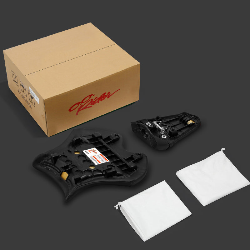 C.C. RIDER YZF R6 Front And Rear Seat Black Carbon Fiber Stitching For YAMAHA YZFR6 Black, 2017-2022