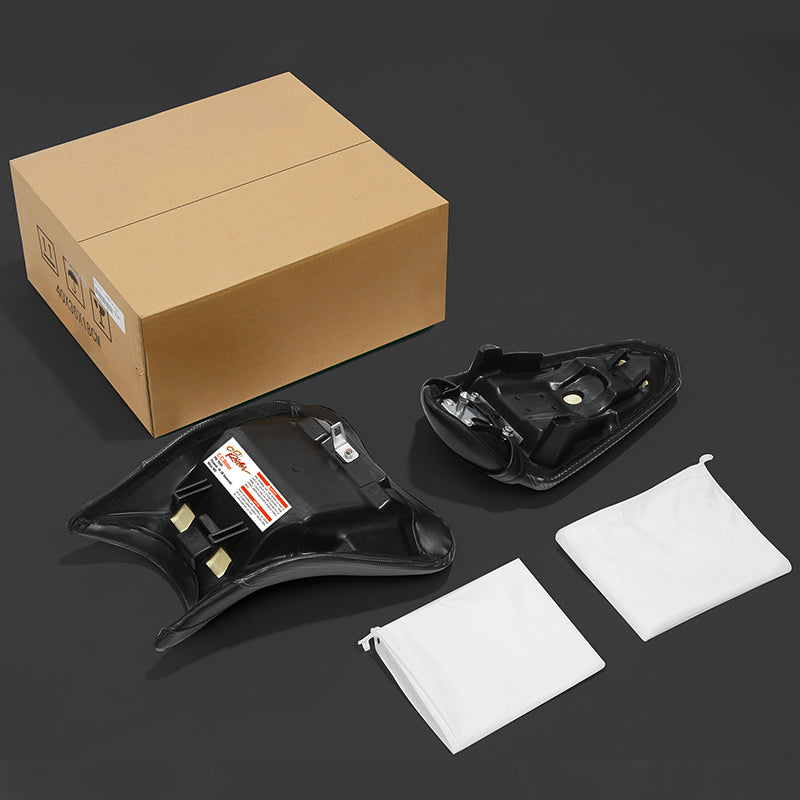 C.C. RIDER Ninja 400 Z400 Front And Rear Seat Fit For Kawasaki Black Red Lattice Stitch, 2018-2024