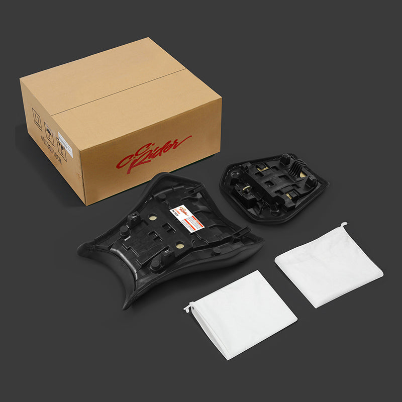 C.C. RIDER CBR1000RR Two Piece Seat Black Lattice Stitching For Honda CBR1000RR, 2008-2016