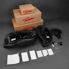 C.C. RIDER Touring Seat Driver Passenger Seat With Backrest For Harley CVO Road Glide Electra Glide Street Glide Road King, Black Red, 2014-2023