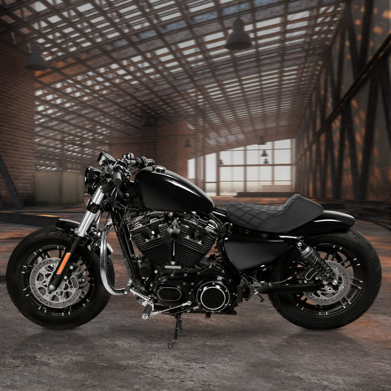 C.C. RIDER Harley Sportster Seat Café Racer Seat Diamond For Sportster Iron 883 Iron1200 XL883 XL1200, 2010-2023