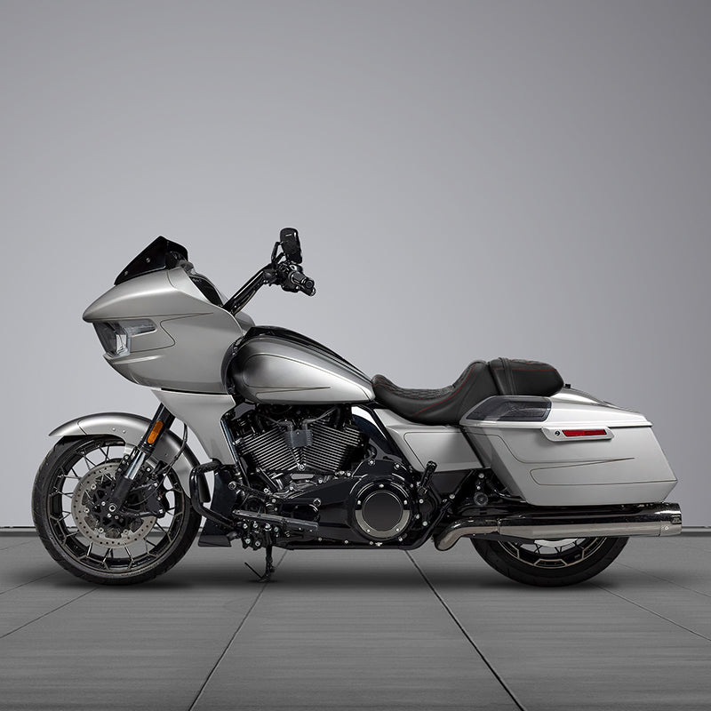 Gel Seat C.C. RIDER Touring Seat Two Piece 2 Up Seat Driver Solo Seat Passenger Seat Lattice Stitching For CVO Street Glide CVO Road Glide, 2023-2025