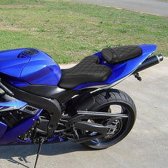 C.C. RIDER YZF R1 Front And Rear Seat For YAMAHA YZFR1 Black Lattice, 2004-2006