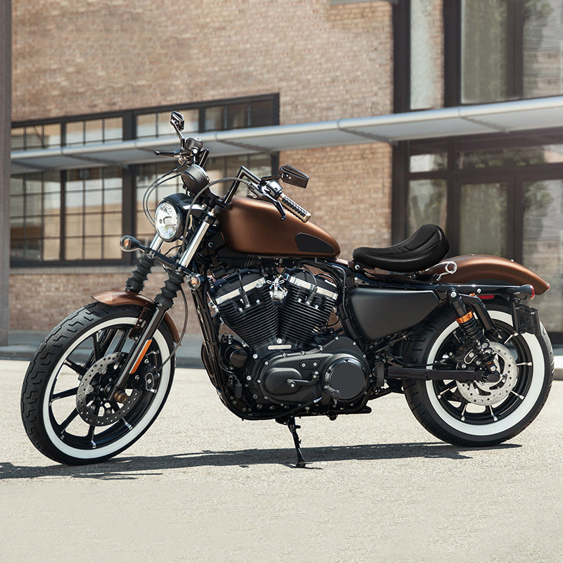 C.C. RIDER Sportster Seat Torsion Spring Solo Seat Max Profile Black Stitching For Iron883 Iron1200 Sportster48, 2004-2023