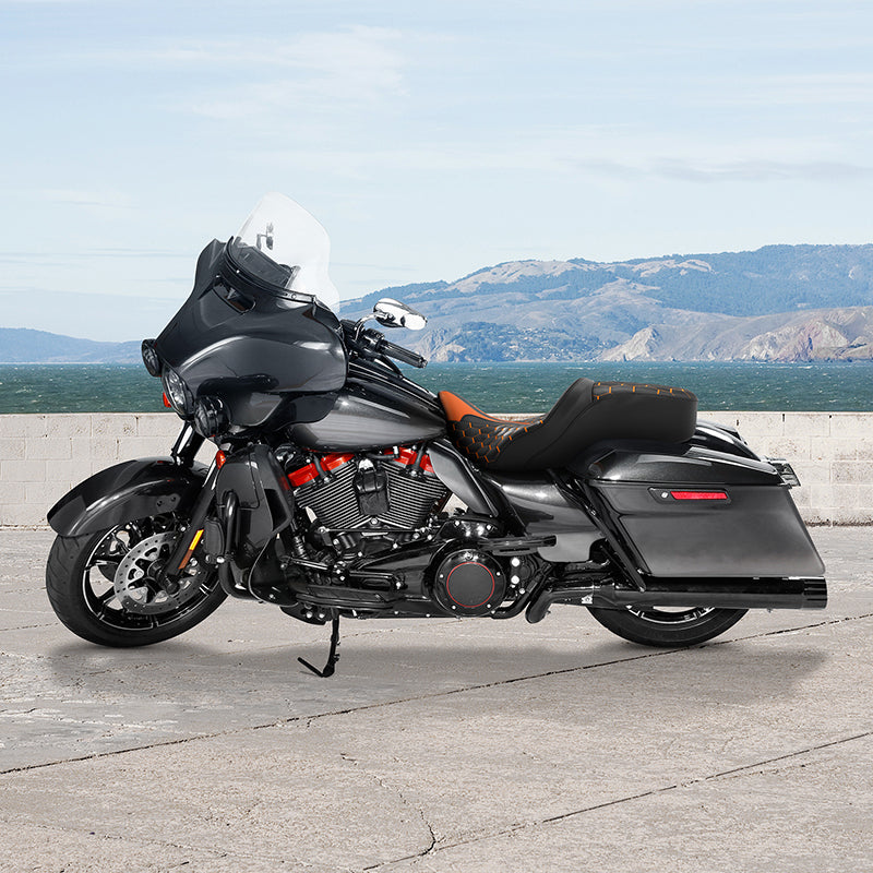 Gel Seat C.C. RIDER Touring Seat Driver Passenger Seat  For Harley CVO Road Glide Electra Glide Street Glide Road King, 2009-2023