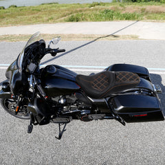 C.C. RIDER Touring Seat 2 up Seat Driver Passenger Seat Aztec For Harley Touring Street Glide Road Glide Electra Glide, 2008-2023