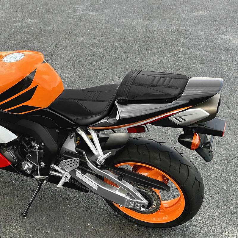 C.C. RIDER CBR1000RR Two Piece Seat Black Carbon Fiber For Honda CBR1000RR, 2004-2007