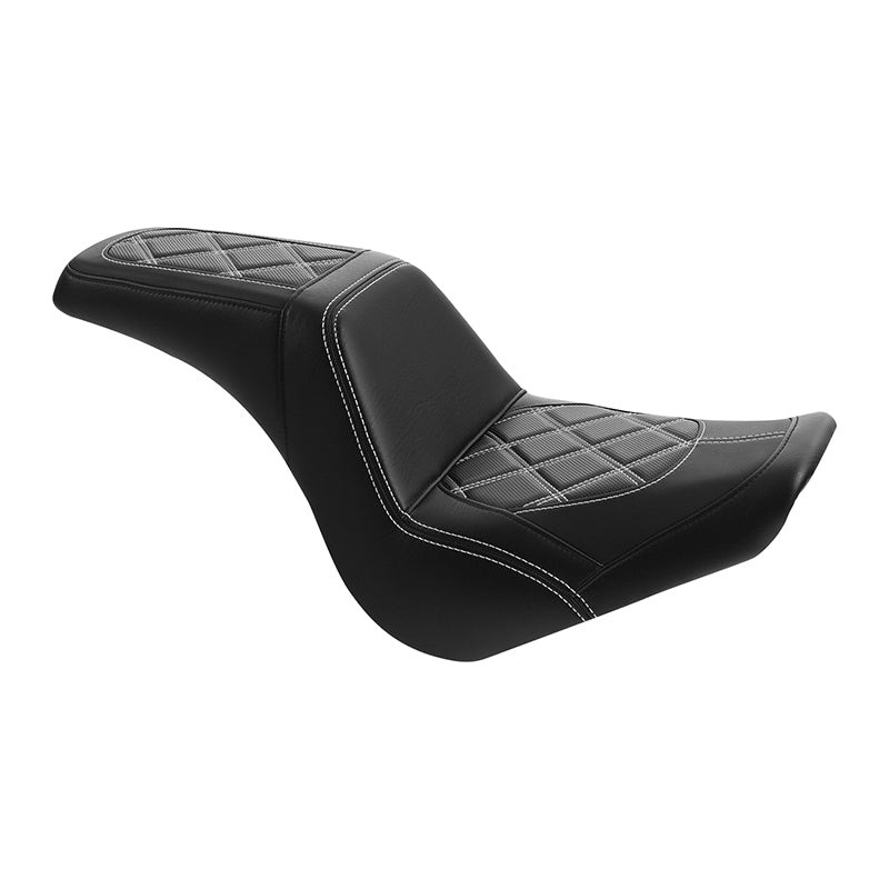 Gel Seat C.C. RIDER Softail Step Up Seat 2 Up Seat Diamond Stitching For Street Bob Softail FXBB Standard FXST Models 2018-2025