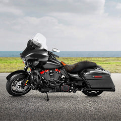 Gel Seat C.C. RIDER Touring Seat 2 up Seat Driver Passenger Seat For Harley Touring Street Glide Road Glide Electra Glide Honeycomb Stitiching, 2008-2023