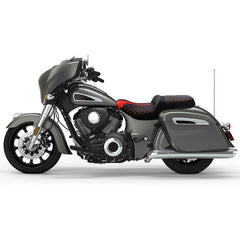 C.C. RIDER Indian Seat One Piece 2 Up Seat Red Honeycomb Stitching For Indian Chieftain Models, 2014-2025