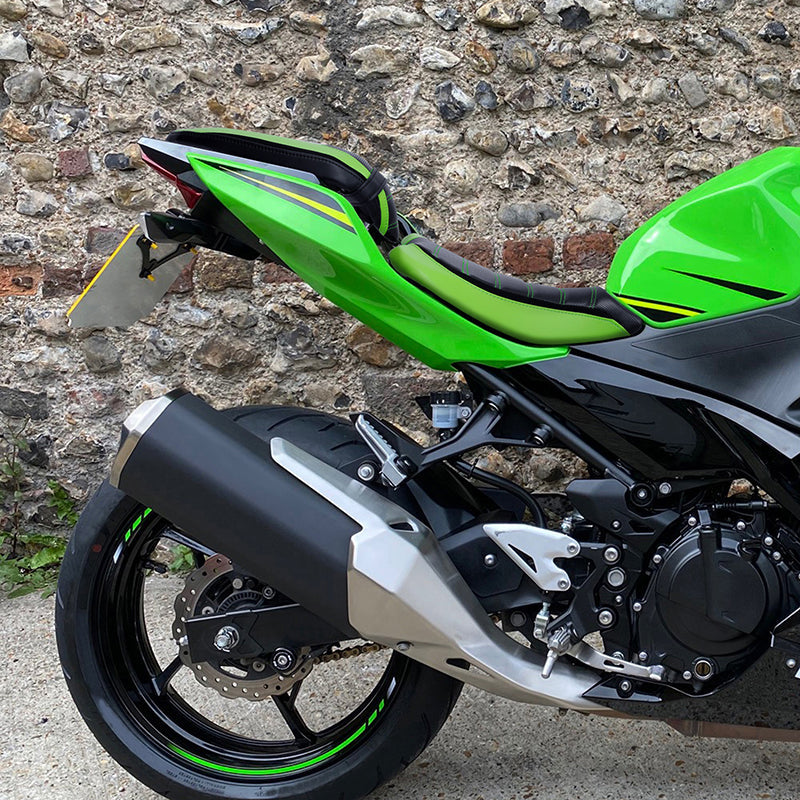 C.C. RIDER Ninja 400 Z400 Front And Rear Seat For Kawasaki Ninja400 Black Green, 2018-2024