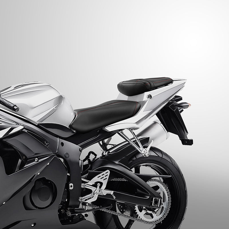 C.C. RIDER YZF R6 YZF R6S Front And Rear Seat Black Red Carbon Fiber Stitching For YAMAHA YZFR6 2003-2005 YZFR6S 2006-2009