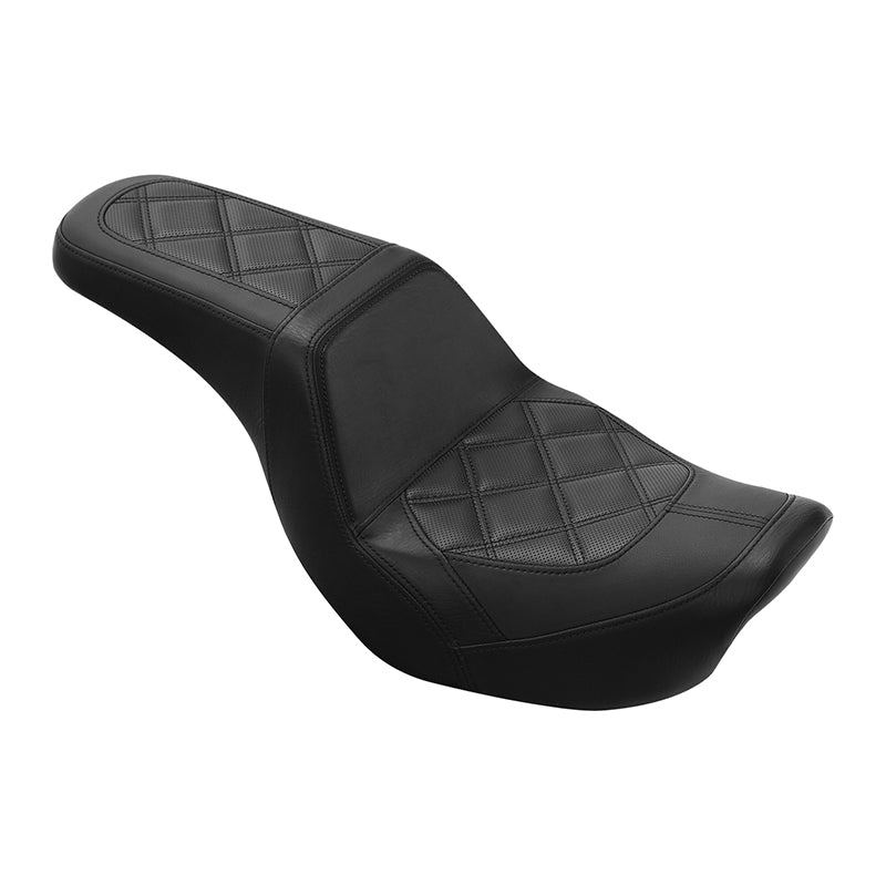 C.C. RIDER Dyna Step Up Seat 2 up Seat Diamond Stitching For Low Rider Fat Bob FXD/FXDWG Dyna, 2006-2017