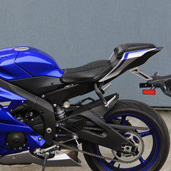 C.C. RIDER YZF R6 Front And Rear Seat Black Carbon Fiber Stitching For YAMAHA YZFR6 Black, 2017-2022