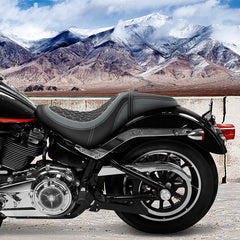 C.C. RIDER Softail Seat Low Rider S Low Rider ST Driver Passenger Seat Black And Gray Fit For Low Rider Sport Glide FXLR FXLRS FXLRST 2018-2025